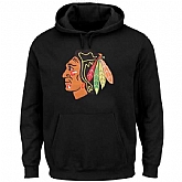 Chicago Blackhawks Black Big Logo With Crest Pullover Hoodie WEM,baseball caps,new era cap wholesale,wholesale hats